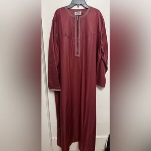 Men's Classic Embroidered Long Sleeve Shirt - Burgundy